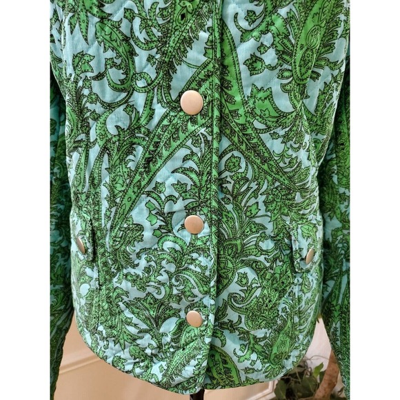 Charter Club Women Green & Blue Cotton Long Sleeve Buttons Front Jacket Size XL - Picture 4 of 14